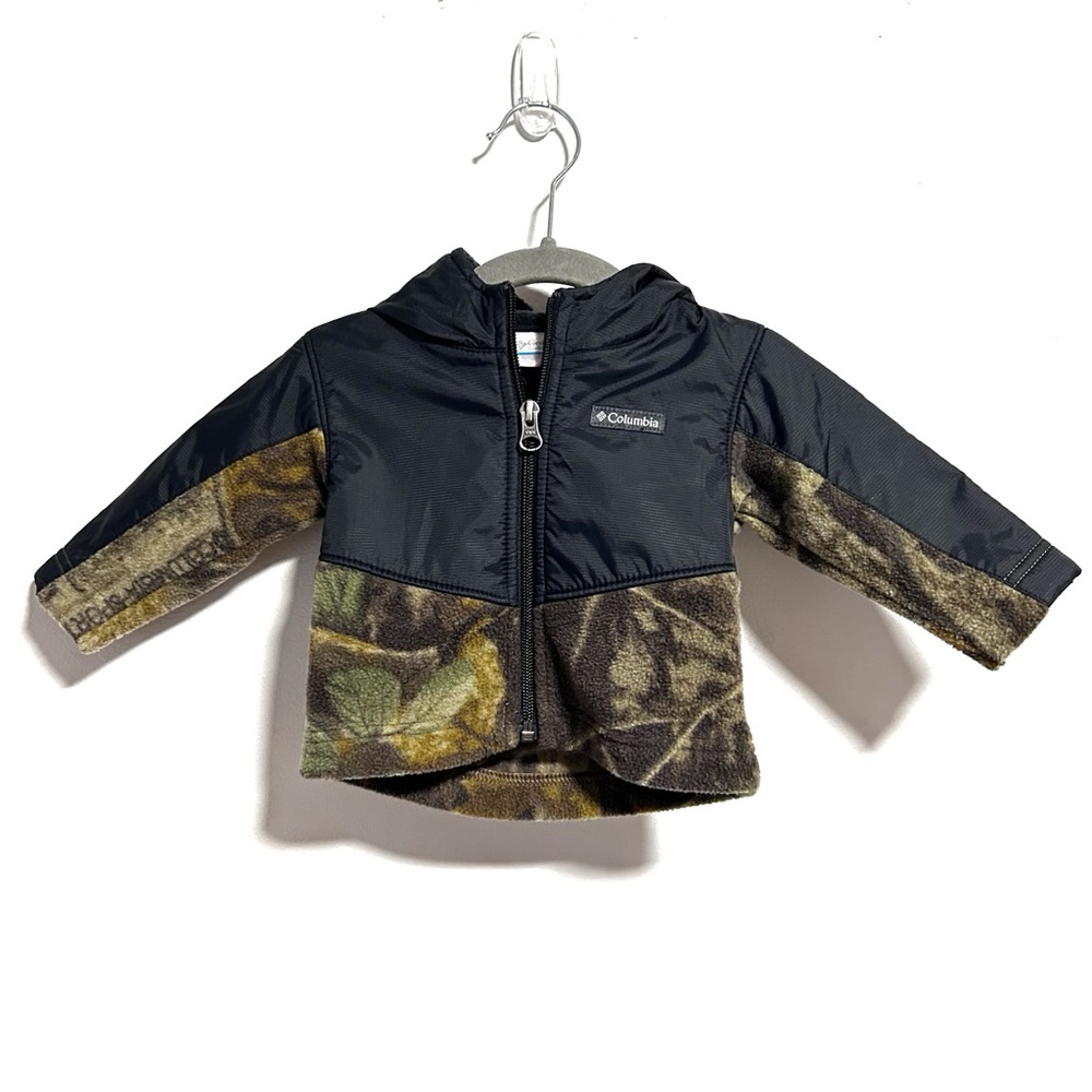 Columbia Baby Fleece Jacket Camo Black Zip 3-6M 3-6 Months